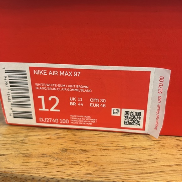 Nike Air Max gum bottom white size 12 - Picture 7 of 7